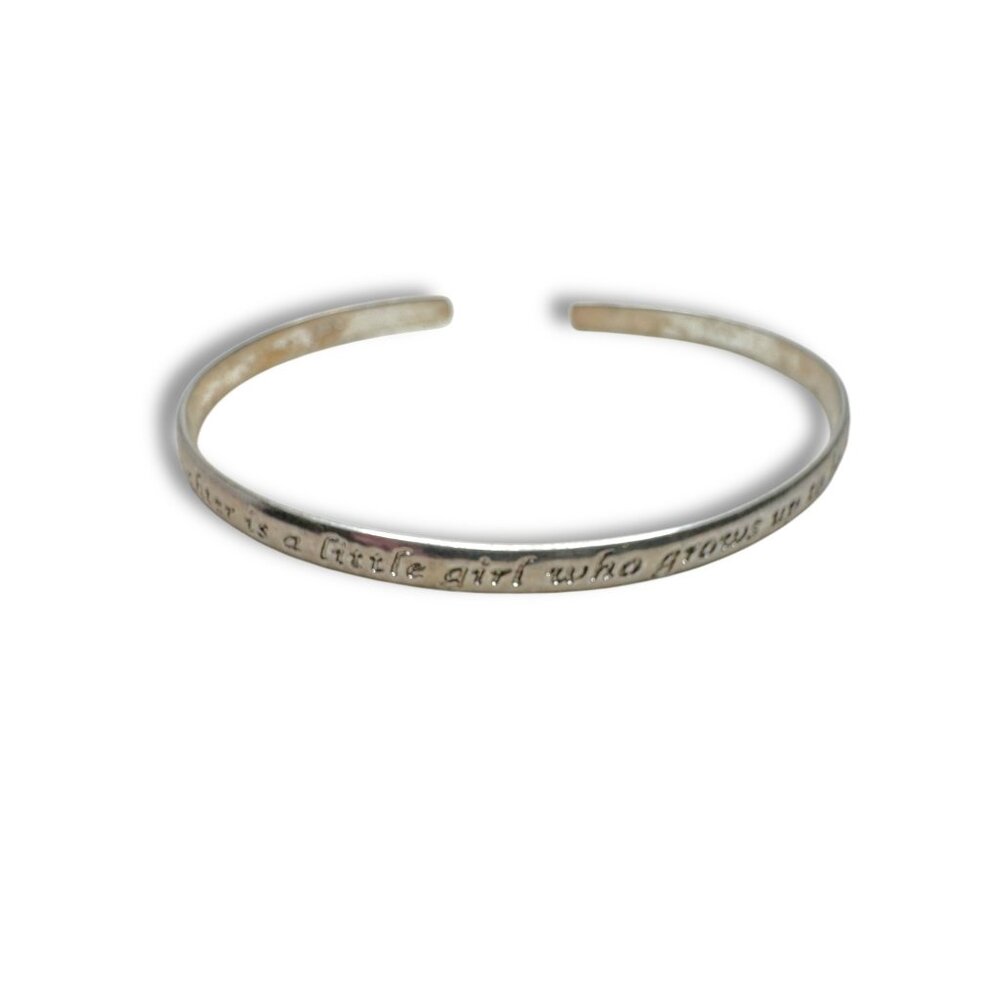 Sterling Silver Inspirational Mother Daughter Saying Cuff Bracelet